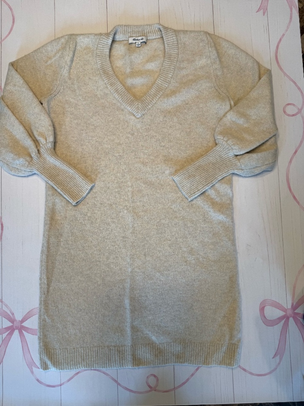 Madewell Bubble-Sleeve Sweater Dress Size S